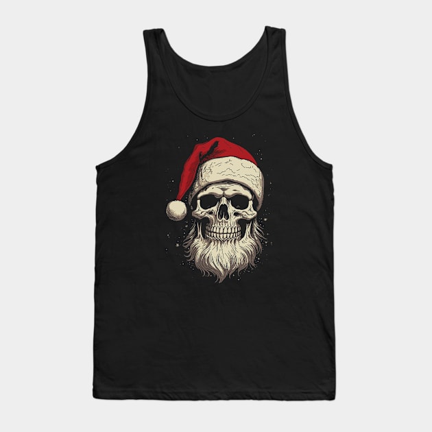 Christmas Santa Skull Tank Top by Geektastic Designs